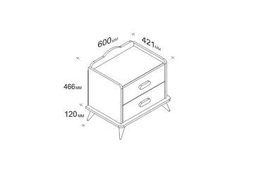 Hejde Nattbord 60 cm med Oppbevaring 2 Skuffer - Hvit - Møbler - Bord - Avlastningsbord & sidobord - Sengebord & nattbord