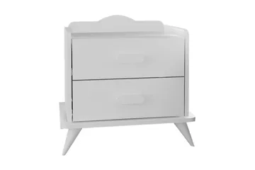 Hejde Nattbord 60 cm med Oppbevaring 2 Skuffer - Hvit - Møbler - Bord - Avlastningsbord & sidobord - Sengebord & nattbord