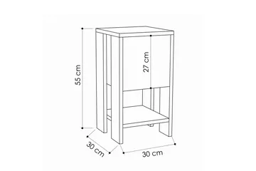 Homitis Nattbord 30 cm med Oppbevaring Hylle + Lucka - Mørkegrå - Møbler - Bord - Avlastningsbord & sidobord - Sengebord & nattbord