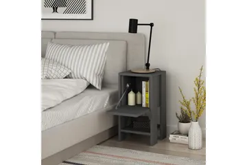 Homitis Nattbord 30 cm med Oppbevaring Hylle + Lucka - Mørkegrå - Møbler - Bord - Avlastningsbord & sidobord - Sengebord & nattbord