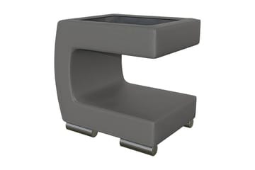 Honstad Nattbord 32 cm Venstre - Kunstlær/Glass/Mørkegrå/Svart - Møbler - Bord - Avlastningsbord & sidobord - Sengebord & nattbord