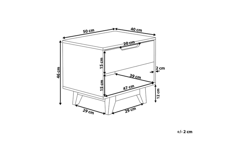 Hultz Sofabord 50 cm - Svart/Lyst Tre - Møbler - Bord - Avlastningsbord & sidobord - Sengebord & nattbord