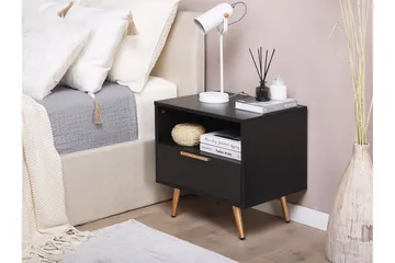 Indio Nattbord 50 cm - Svart/Guld - Møbler - Bord - Avlastningsbord & sidobord - Sengebord & nattbord