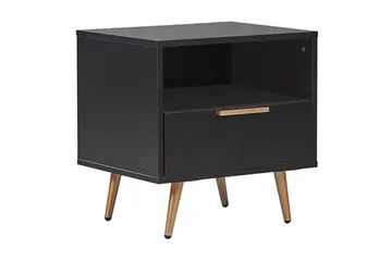 Indio Nattbord 50 cm - Svart/Guld - Møbler - Bord - Avlastningsbord & sidobord - Sengebord & nattbord