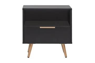 Indio Nattbord 50 cm - Svart/Guld - Møbler - Bord - Avlastningsbord & sidobord - Sengebord & nattbord