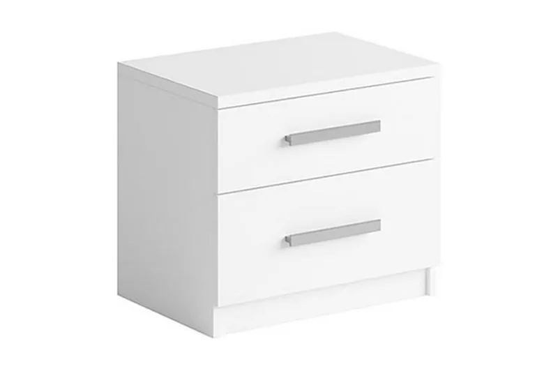 Julissa Nattbord 50 cm, Oppbevaring med 2 Skuffer - Hvit - Møbler - Bord - Avlastningsbord & sidobord - Sengebord & nattbord