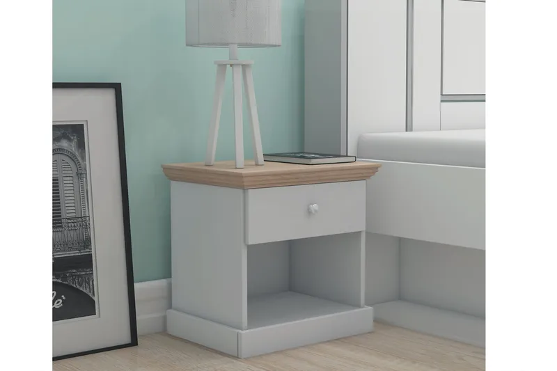 Jundapah Nattbord 45x35 cm, Grå/Brun