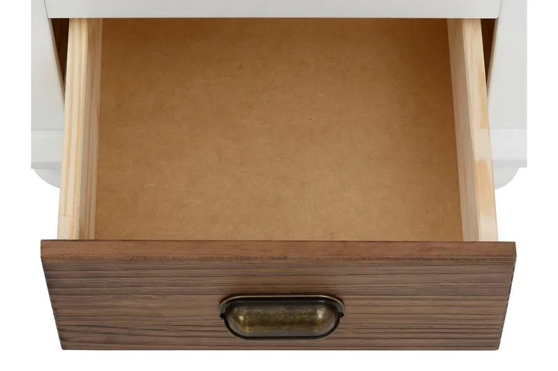 Kagami Nattbord 45x38 cm - Hvit/Brun - Møbler - Bord - Avlastningsbord & sidobord - Sengebord & nattbord