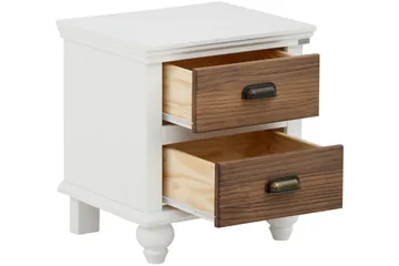 Kagami Nattbord 45x38 cm - Hvit/Brun - Møbler - Bord - Avlastningsbord & sidobord - Sengebord & nattbord