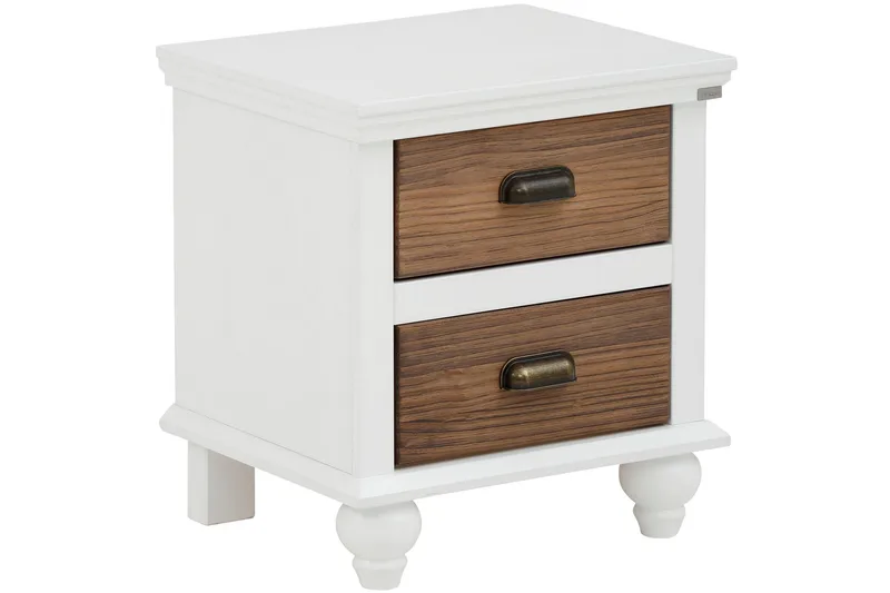 Kagami Nattbord 45x38 cm, Hvit/Brun