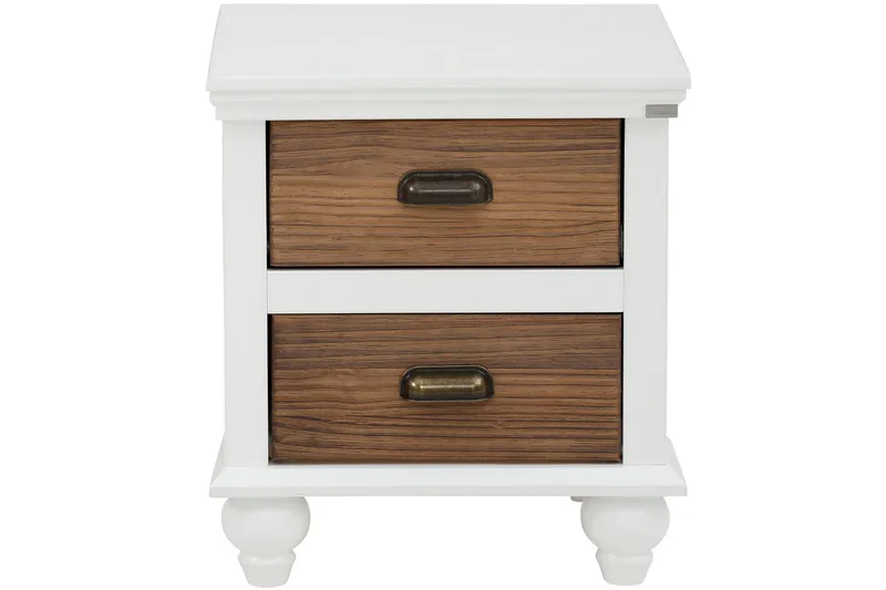 Kagami Nattbord 45x38 cm - Hvit/Brun - Møbler - Bord - Avlastningsbord & sidobord - Sengebord & nattbord