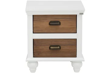 Kagami Nattbord 45x38 cm - Hvit/Brun - Møbler - Bord - Avlastningsbord & sidobord - Sengebord & nattbord