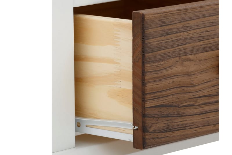 Kagami Nattbord 45x38 cm - Hvit/Brun - Møbler - Bord - Avlastningsbord & sidobord - Sengebord & nattbord