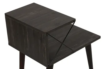 Kaysie Retro Nattbord 50 cm med Tre- og Valnøttutseende, Oppbevaring med Hyller - Mørkebrun - Møbler - Bord - Avlastningsbord & sidobord - Sengebord & nattbord