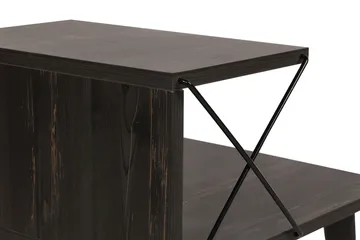 Kaysie Retro Nattbord 50 cm med Tre- og Valnøttutseende, Oppbevaring med Hyller - Mørkebrun - Møbler - Bord - Avlastningsbord & sidobord - Sengebord & nattbord