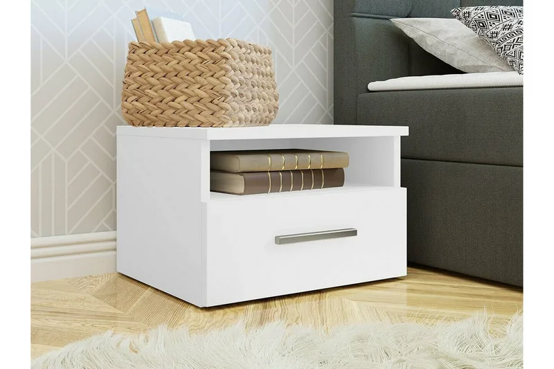 Kintore Sengbord 50 cm - Hvid - Møbler - Bord - Avlastningsbord & sidobord - Sengebord & nattbord