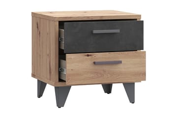Kocherinovo Nattbord 42x50 cm - Brun/Grå - Møbler - Bord - Avlastningsbord & sidobord - Sengebord & nattbord