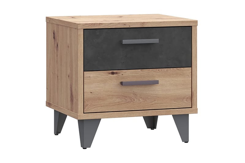 Kocherinovo Nattbord 42x50 cm - Brun/Grå - Møbler - Bord - Avlastningsbord & sidobord - Sengebord & nattbord