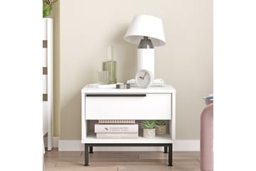 Liyakat Nattbord 53,6 cm - Hvit - Møbler - Bord - Avlastningsbord & sidobord - Sengebord & nattbord