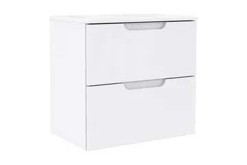 Llanharry Nattbord 50 cm med Oppbevaring 2 Skuffer - Hvit - Møbler - Bord - Avlastningsbord & sidobord - Sengebord & nattbord