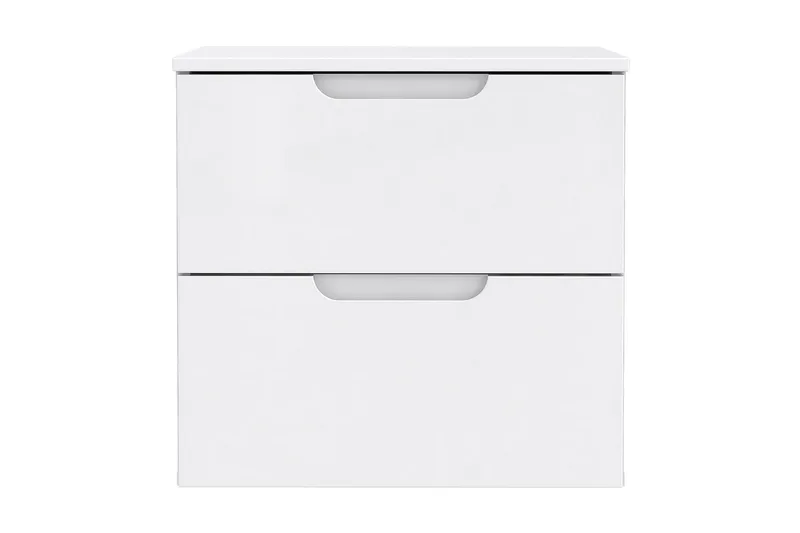 Llanharry Nattbord 50 cm med Oppbevaring 2 Skuffer - Hvit - Møbler - Bord - Avlastningsbord & sidobord - Sengebord & nattbord