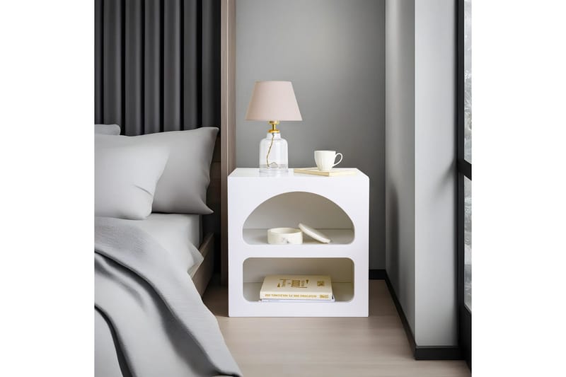 Lorin Nattbord 50 cm - Hvit - Møbler - Bord - Avlastningsbord & sidobord - Sengebord & nattbord