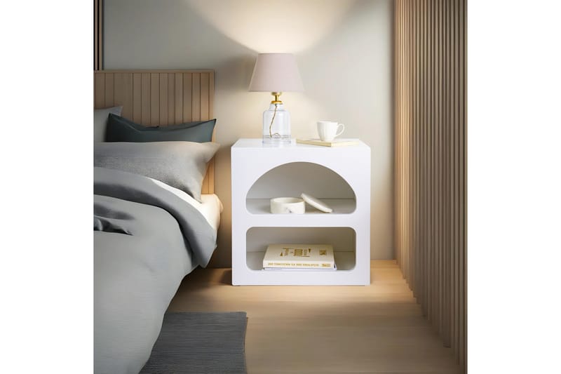 Lorin Nattbord 50 cm - Hvit - Møbler - Bord - Avlastningsbord & sidobord - Sengebord & nattbord