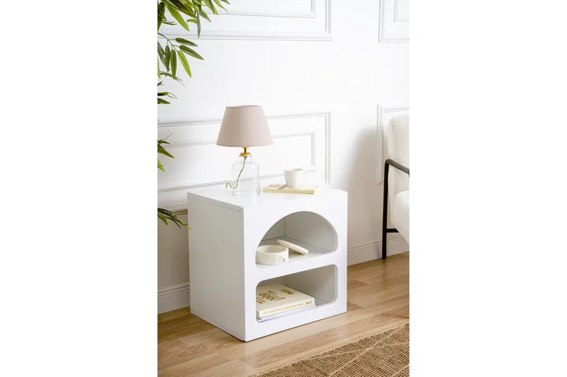 Lorin Nattbord 50 cm - Hvit - Møbler - Bord - Avlastningsbord & sidobord - Sengebord & nattbord