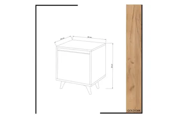 Mod Design Nattbord 45 cm med Oppbevaring Skap - Tre/Hvit - Møbler - Bord - Avlastningsbord & sidobord - Sengebord & nattbord