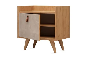 Mod Design Nattbord 50 cm med Oppbevaring Skap - Tre/Hvit - Møbler - Bord - Avlastningsbord & sidobord - Sengebord & nattbord