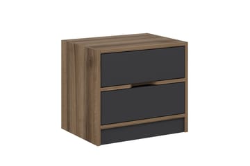 Munna Nattbord 54 cm - Valnøtt/Antrasitt - Møbler - Bord - Avlastningsbord & sidobord - Sengebord & nattbord