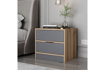 Munna Nattbord 54 cm - Valnøtt/Antrasitt - Møbler - Bord - Avlastningsbord & sidobord - Sengebord & nattbord