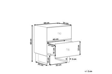 Nattbord 2 skuffer speileffekt NESLE - Sølv - Møbler - Bord - Avlastningsbord & sidobord - Sengebord & nattbord