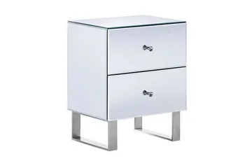 Nattbord 2 skuffer speileffekt NESLE - Sølv - Møbler - Bord - Avlastningsbord & sidobord - Sengebord & nattbord