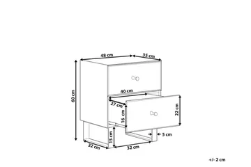 Nattbord 2 skuffer speileffekt NESLE - Sølv - Møbler - Bord - Avlastningsbord & sidobord - Sengebord & nattbord