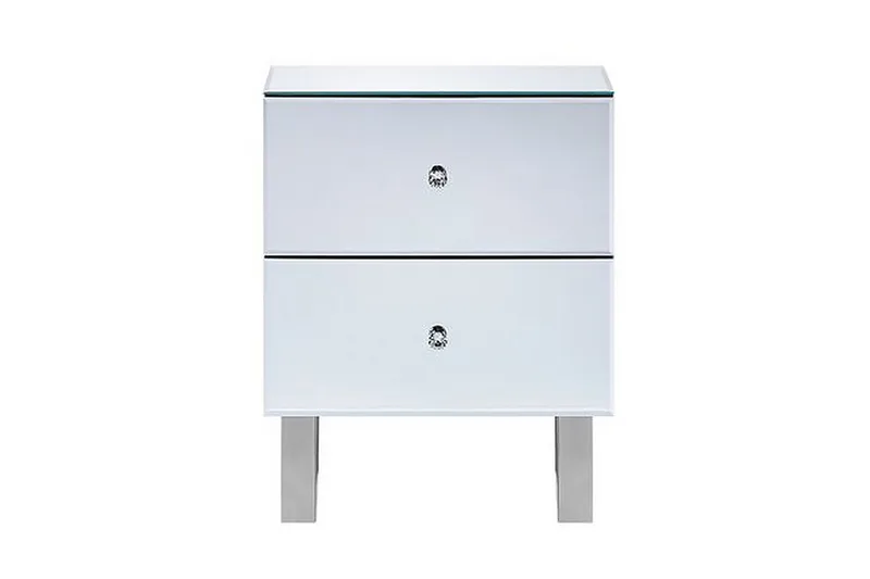 Nattbord 2 skuffer speileffekt NESLE - Sølv - Møbler - Bord - Avlastningsbord & sidobord - Sengebord & nattbord