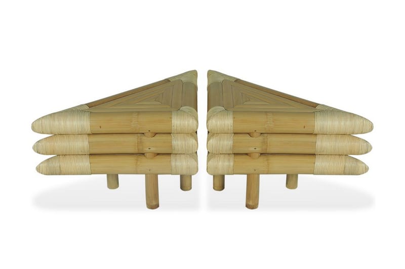 Nattbord 2 stk 60x60x40 cm bambus naturell - Brun - Sengebord & nattbord