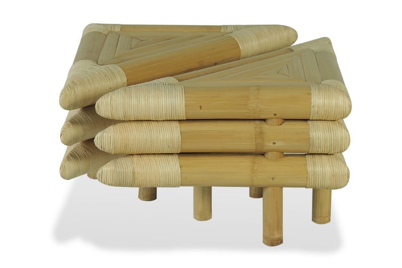 Nattbord 2 stk 60x60x40 cm bambus naturell - Brun - Sengebord & nattbord