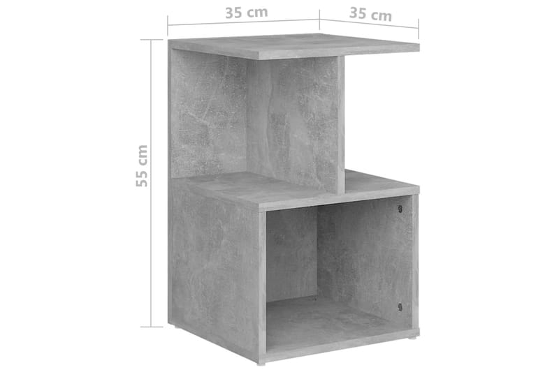 Nattbord 2 stk betonggrå 35x35x55 cm sponplate - Grå - Sengebord & nattbord
