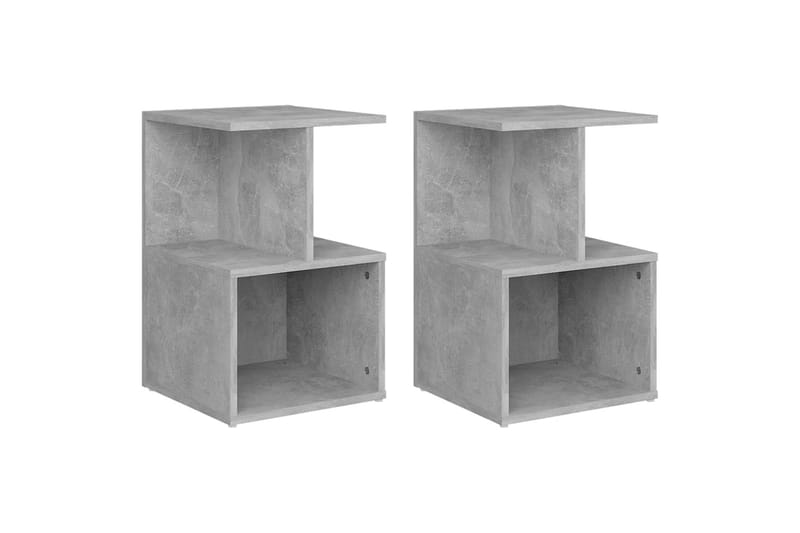 Nattbord 2 stk betonggrå 35x35x55 cm sponplate - Grå - Sengebord & nattbord