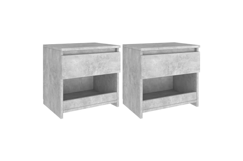 Nattbord 2 stk betonggrå 40x30x39 cm sponplate - Grå - Sengebord & nattbord