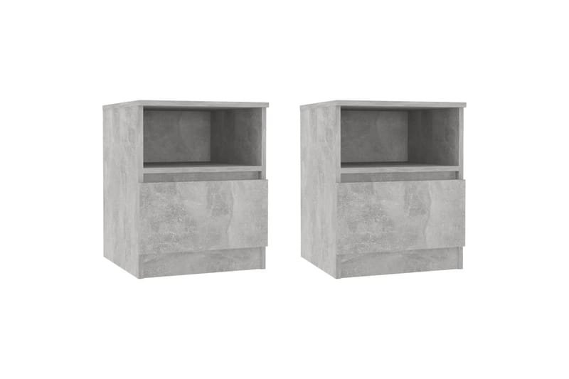 Nattbord 2 stk betonggrå 40x40x50 cm sponplate - Grå - Sengebord & nattbord