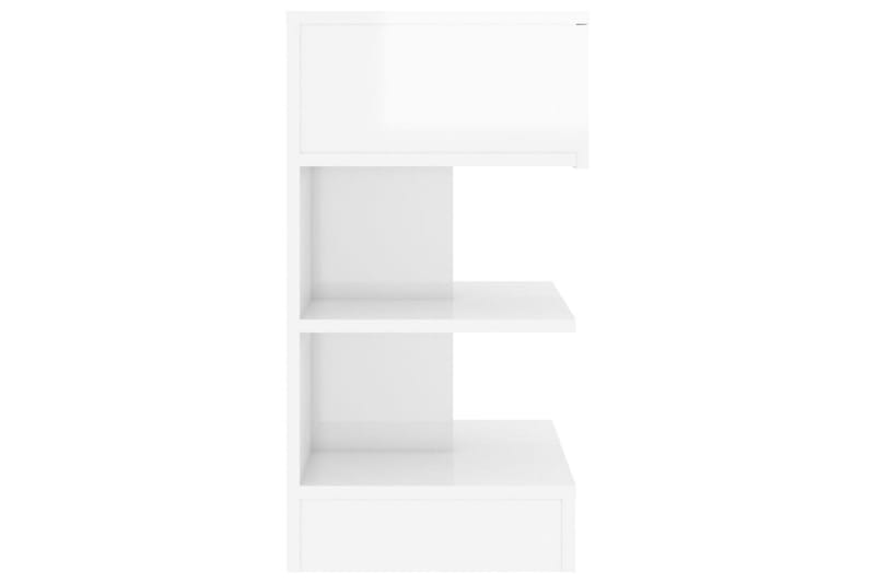 Nattbord 2 stk høyglans hvit 40x35x65 cm sponplate - Hvit - Sengebord & nattbord