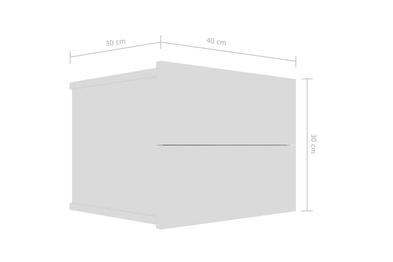 Nattbord 2 stk hvit 40x30x30 cm sponplate - Hvit - Sengebord & nattbord