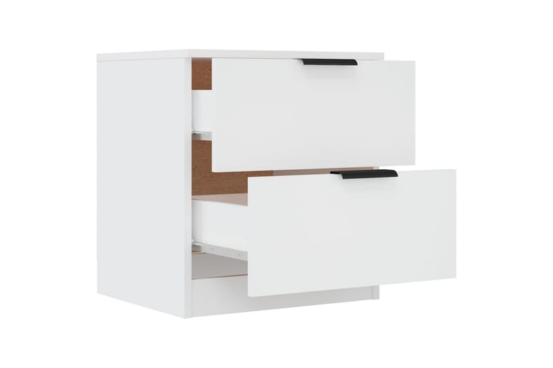 Nattbord 2 stk hvit konstruert tre - Hvit - Sengebord & nattbord