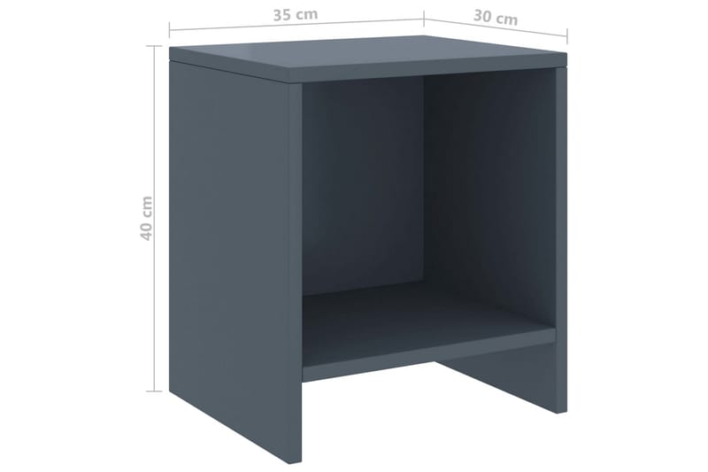 Nattbord 2 stk lysegrå 35x30x40 cm heltre furu - Grå - Sengebord & nattbord