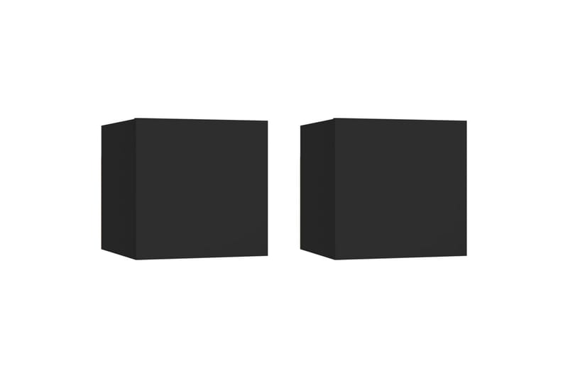 Nattbord 2 stk svart 30,5x30x30 cm sponplate - Svart - Sengebord & nattbord