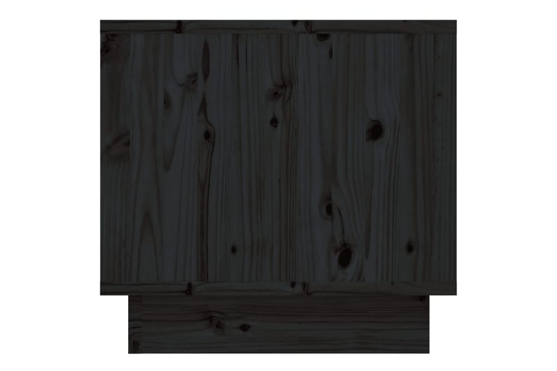 Nattbord 2 stk svart 35x34x32 cm heltre furu - Svart - Sengebord & nattbord