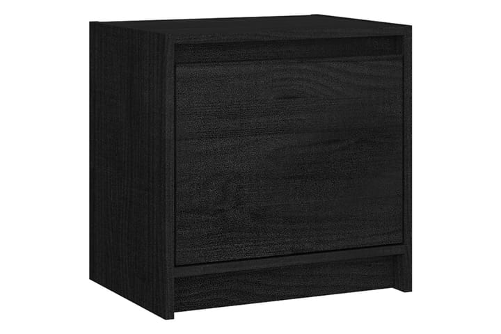 Nattbord 2 stk svart 40x30,5x40 cm heltre furu - Svart - Sengebord & nattbord