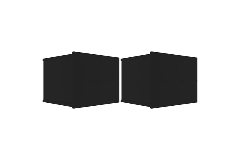 Nattbord 2 stk svart 40x30x30 cm sponplate - Svart - Sengebord & nattbord